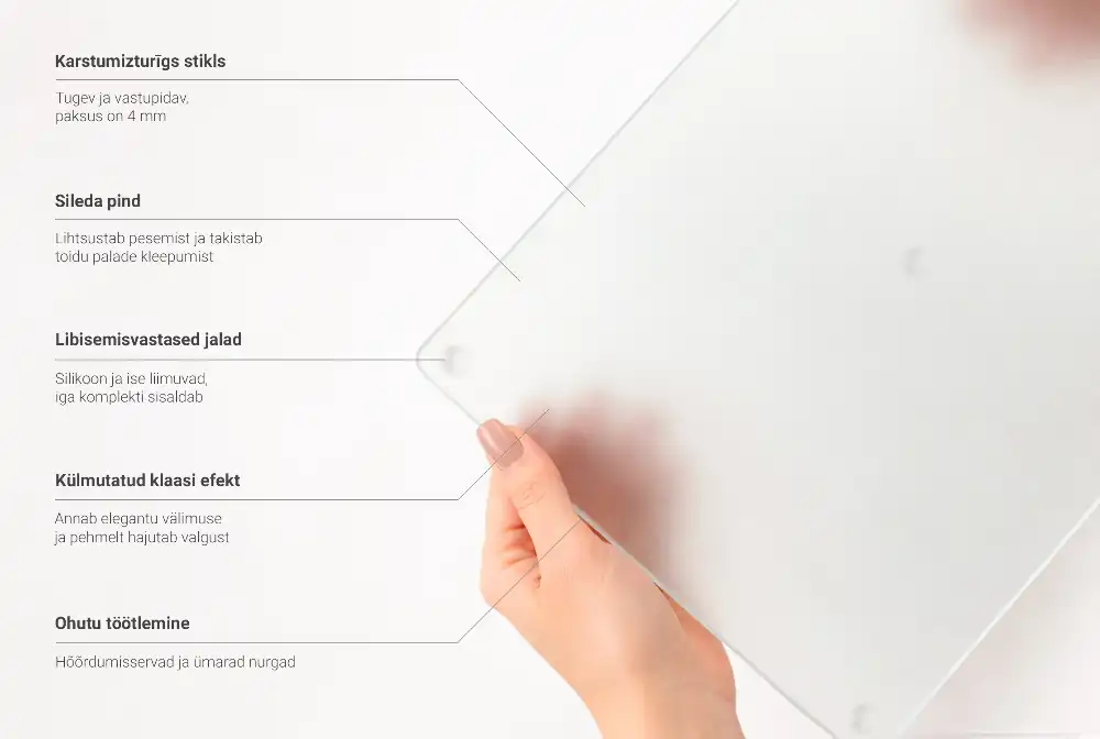 Planche à découper hexagonale en verre semi-transparent