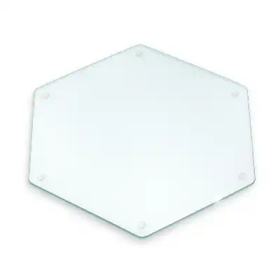 Planche à découper hexagonale en verre transparent