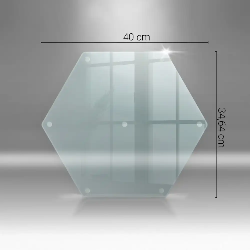 Planche à découper hexagonale en verre transparent