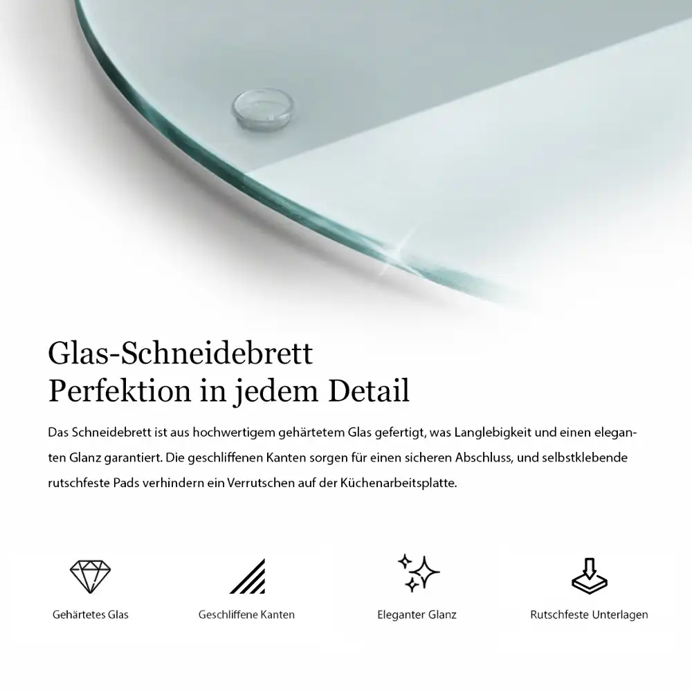 Planche à découper ronde en verre transparent