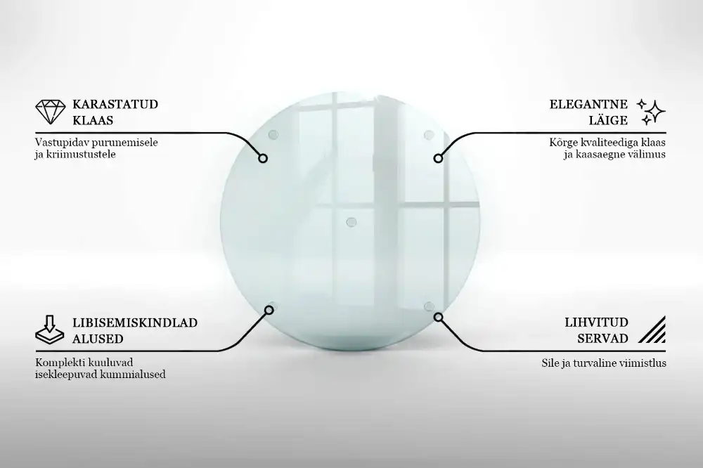 Planche à découper ronde en verre transparent