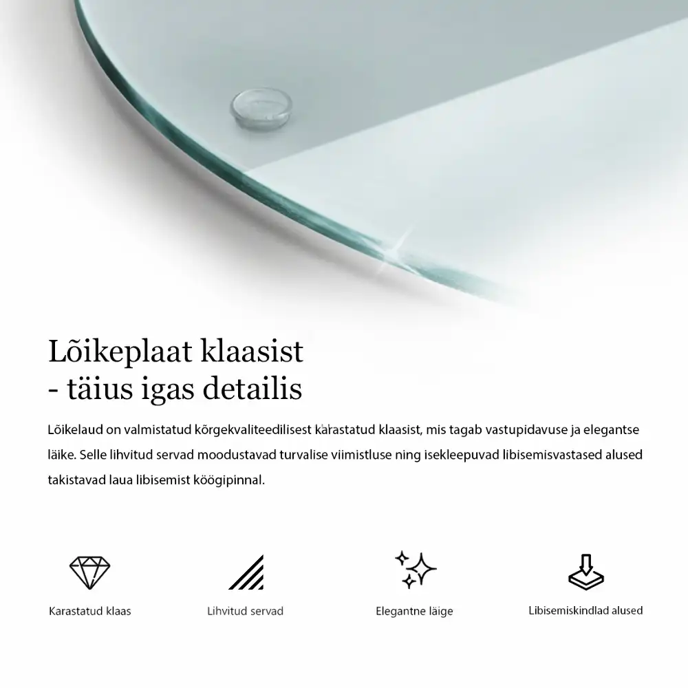 Planche à découper ronde en verre transparent