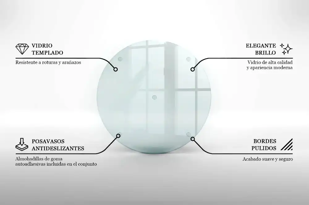 Planche à découper ronde en verre transparent