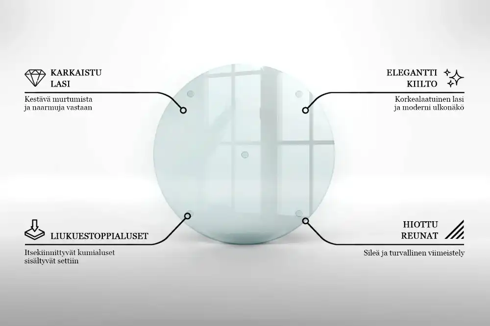 Planche à découper ronde en verre transparent
