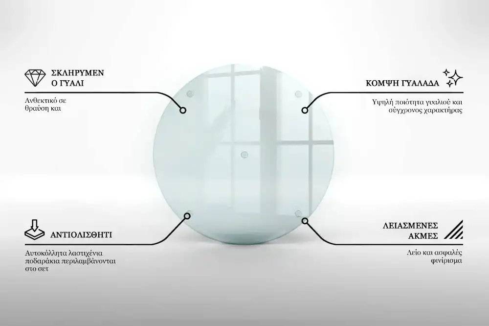 Planche à découper ronde en verre transparent