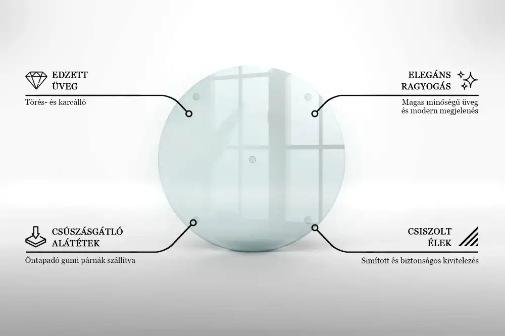 Planche à découper ronde en verre transparent