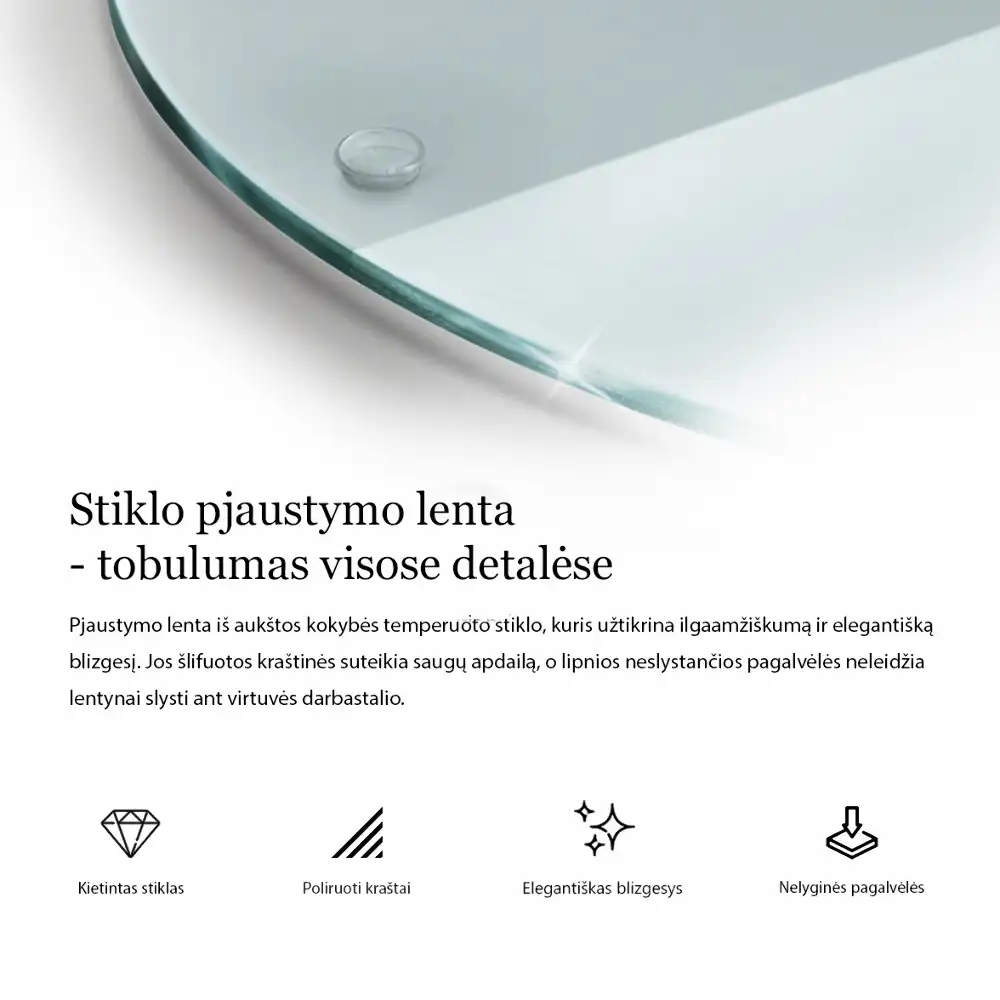Planche à découper ronde en verre transparent