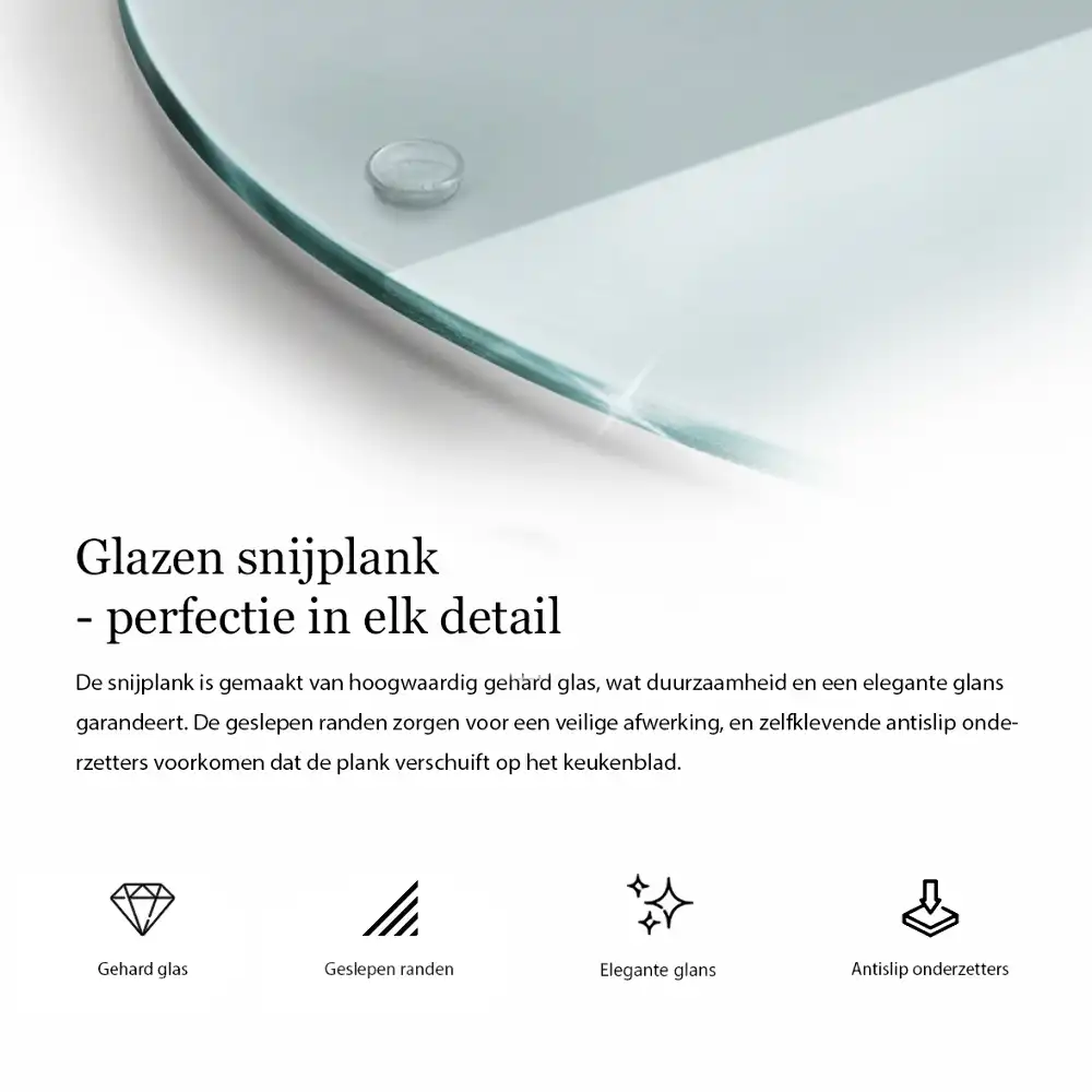 Planche à découper ronde en verre transparent