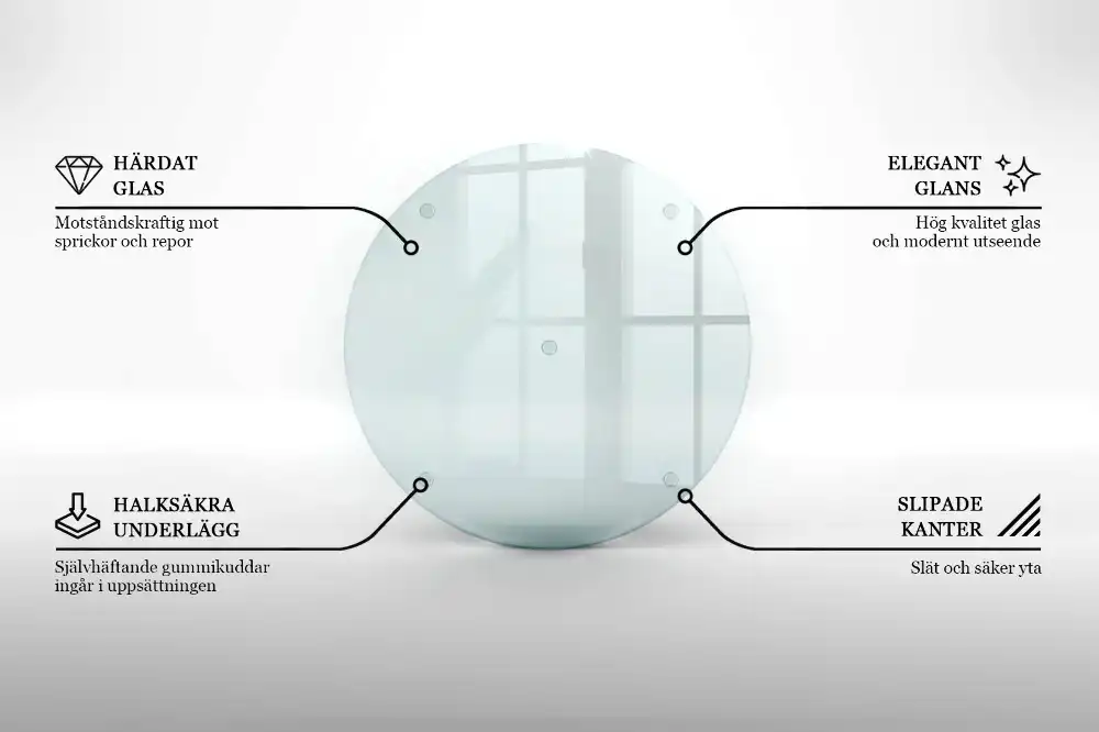 Planche à découper ronde en verre transparent