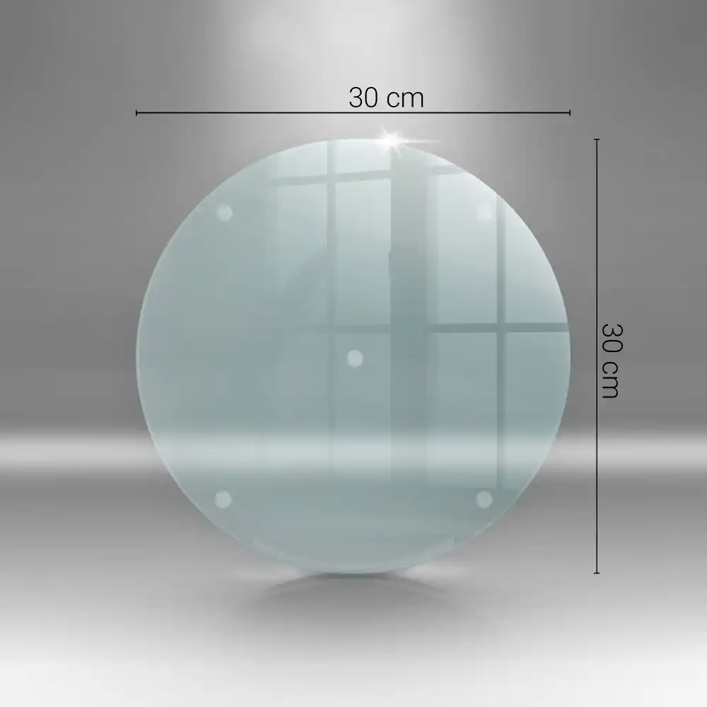 Planche à découper ronde en verre transparent