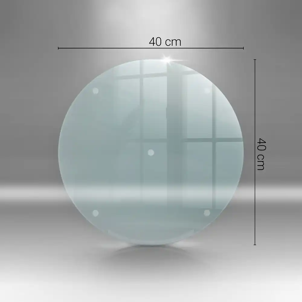 Planche à découper ronde en verre transparent