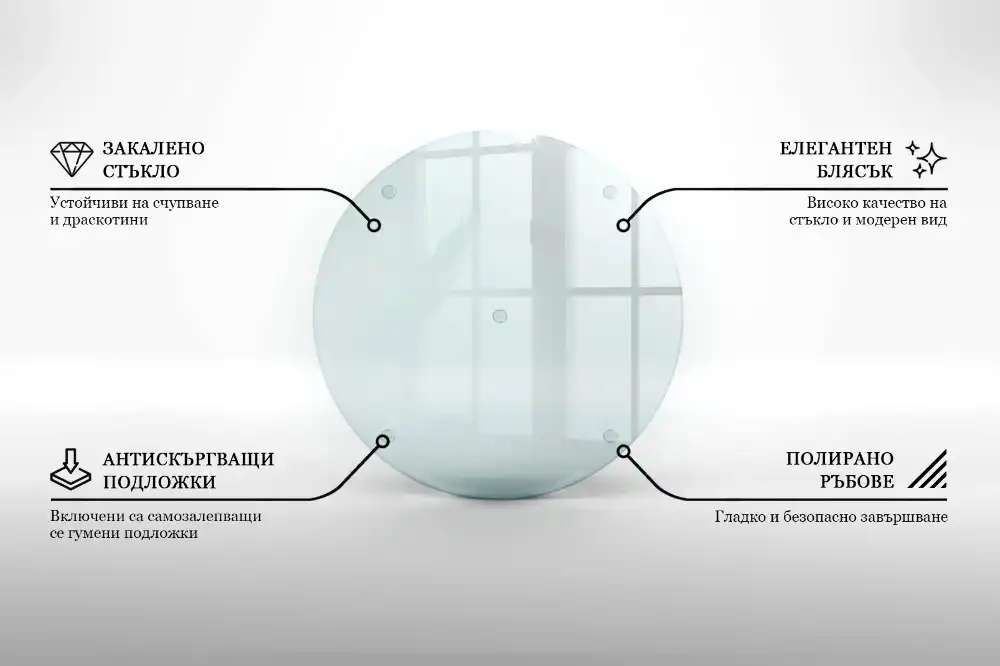 Planche à découper ronde en verre transparent