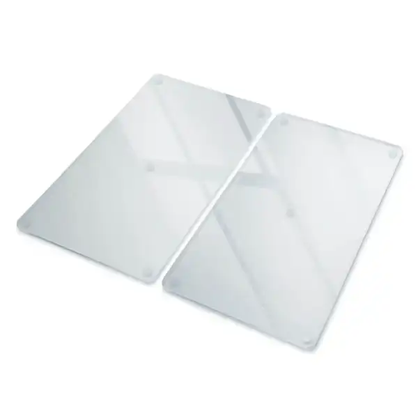 Planche à découper de cuisine double en verre semi-transparent