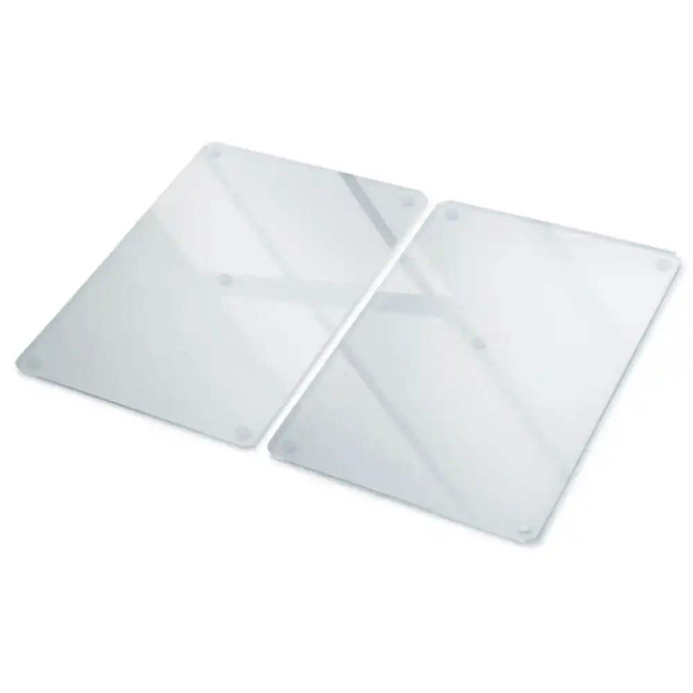 Planche à découper de cuisine double en verre semi-transparent