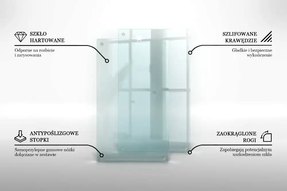 Double planche à découper en verre transparent