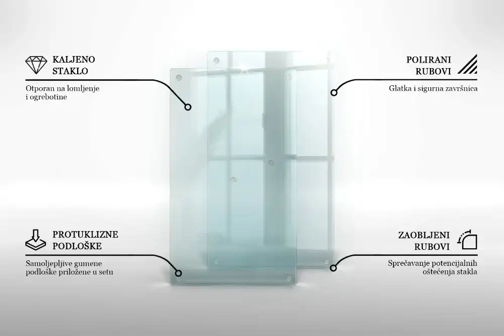 Double planche à découper en verre transparent