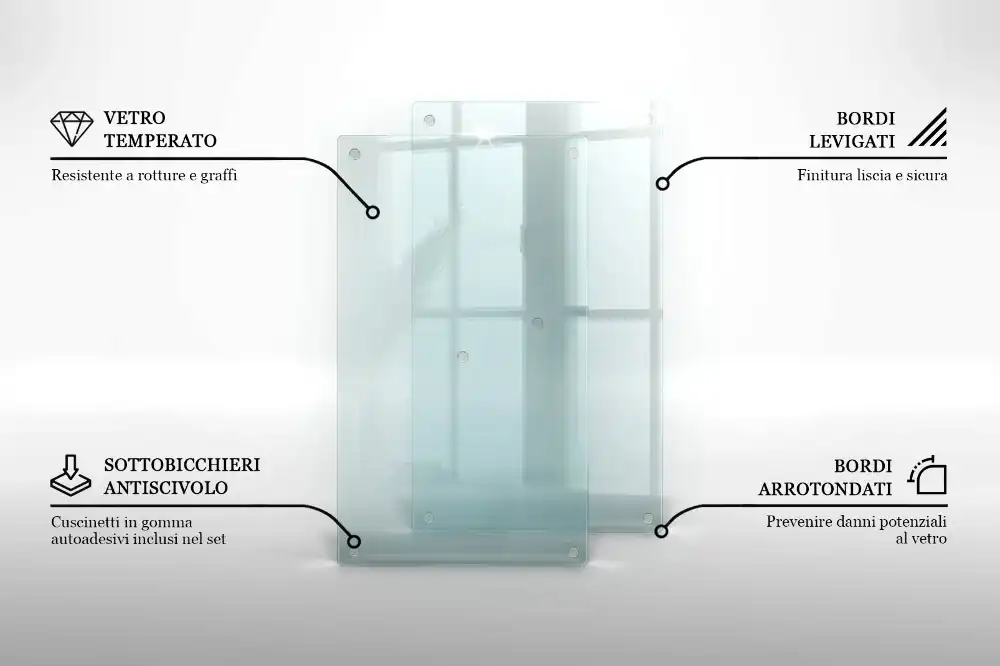 Double planche à découper en verre transparent
