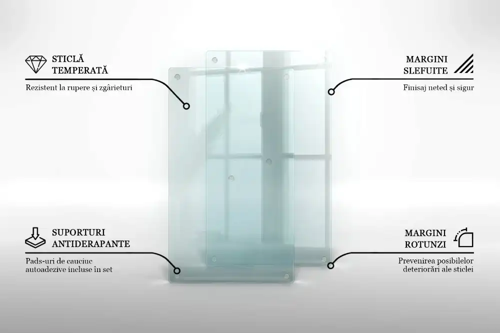 Double planche à découper en verre transparent