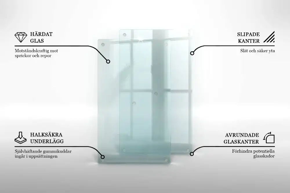 Double planche à découper en verre transparent