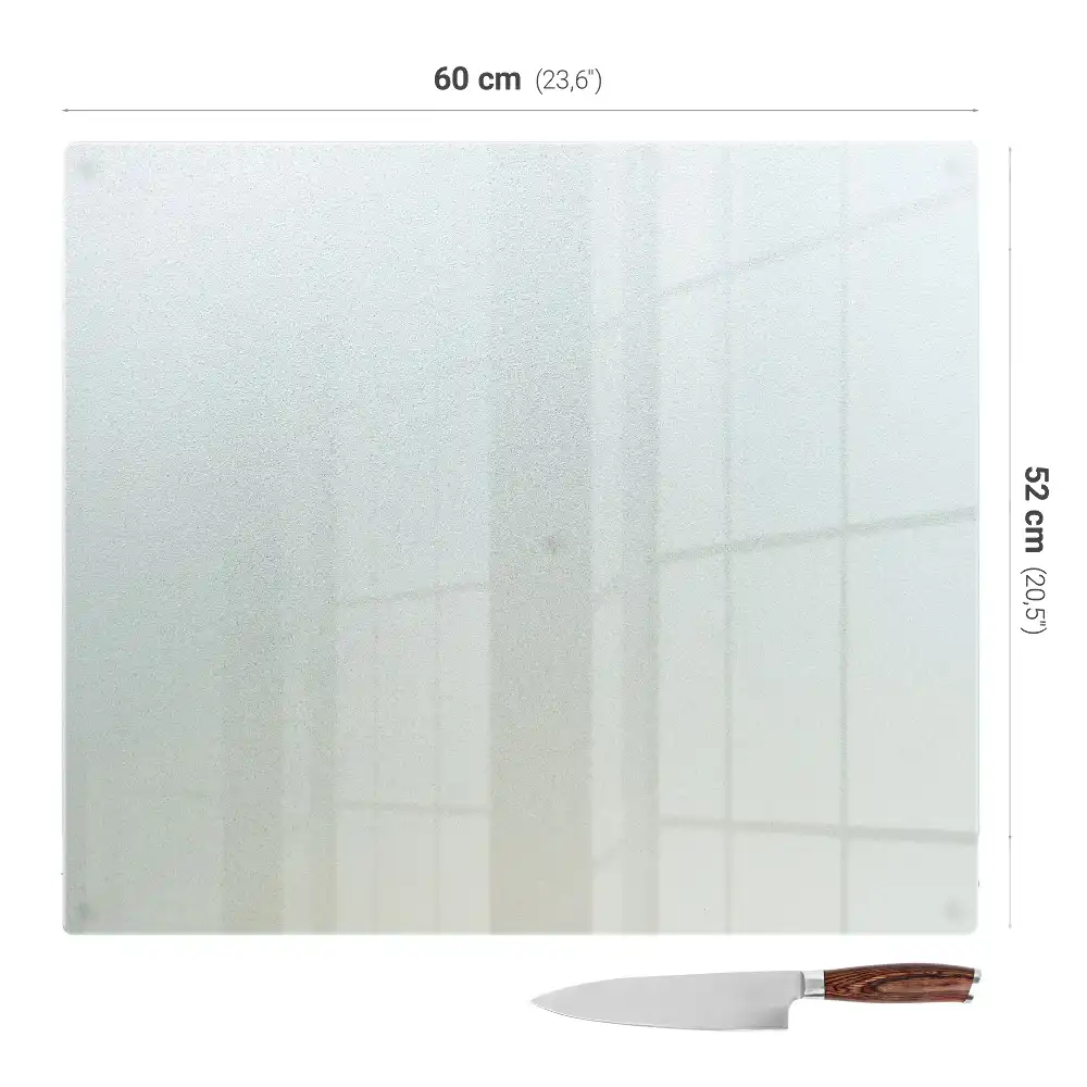 Planche à découper rectangulaire en verre dépoli