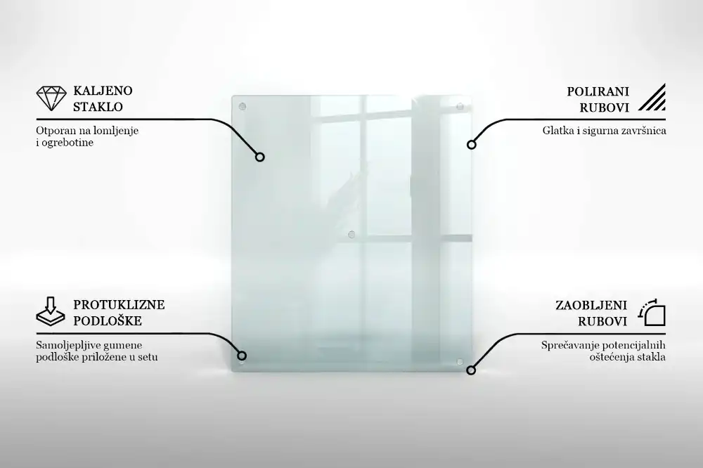 Planche à découper en verre transparent