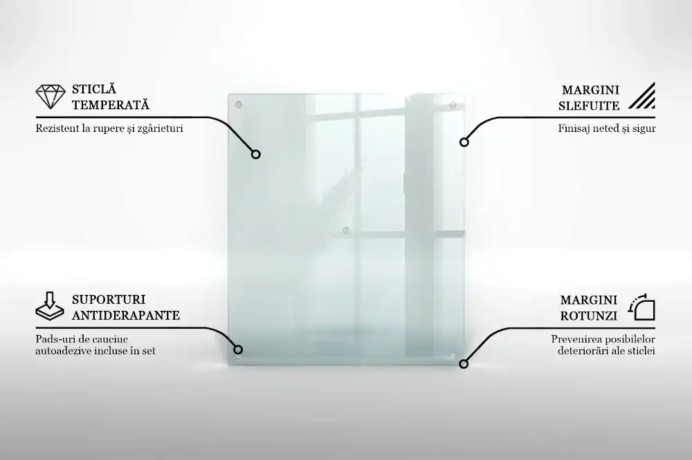 Planche à découper en verre transparent