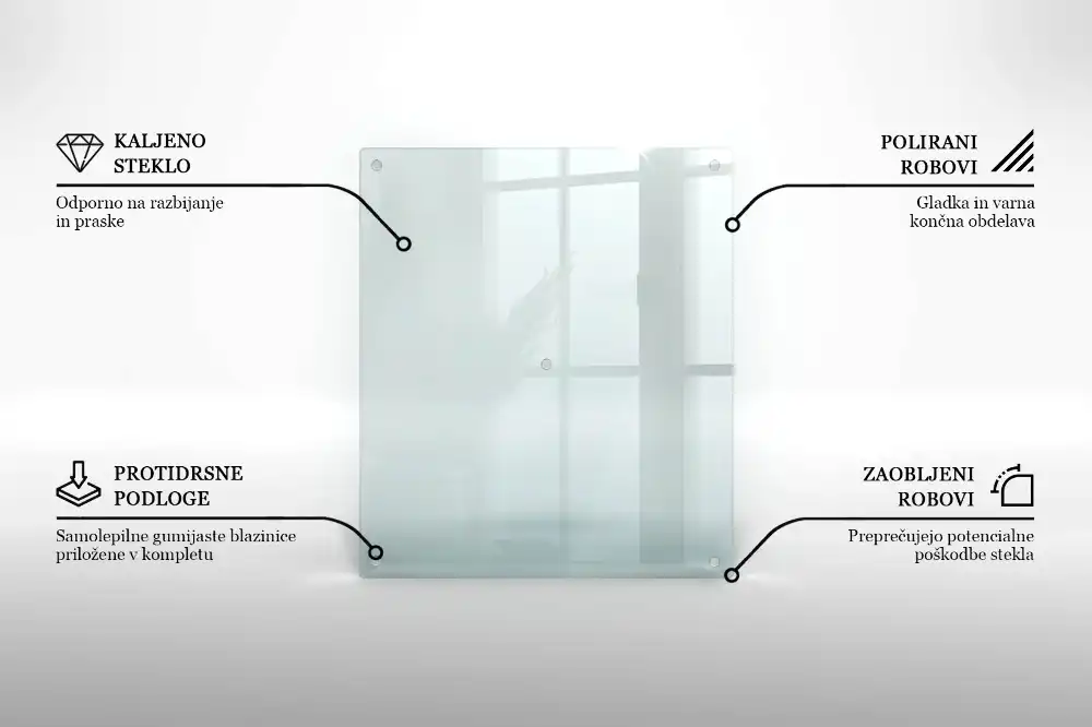 Planche à découper en verre transparent