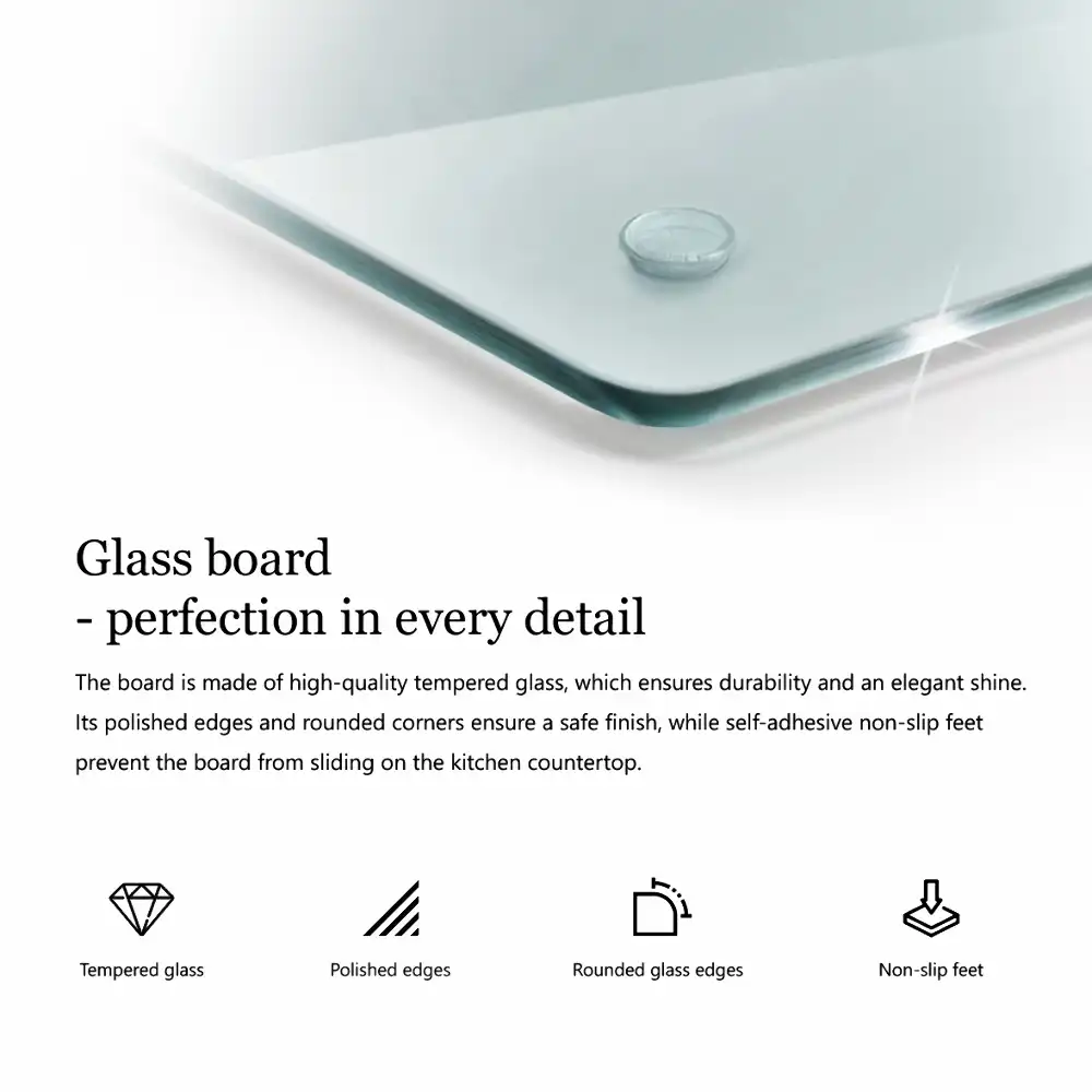 Planche à découper en verre transparent