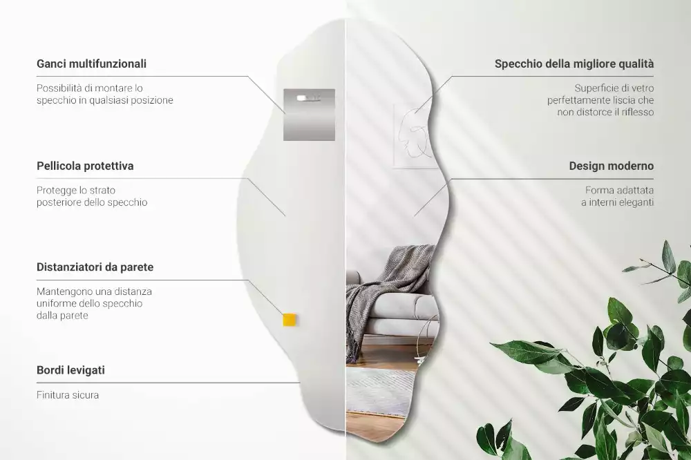 Miroir mural de forme organique design