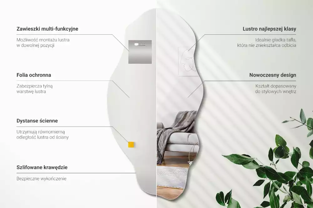 Miroir mural de forme organique design