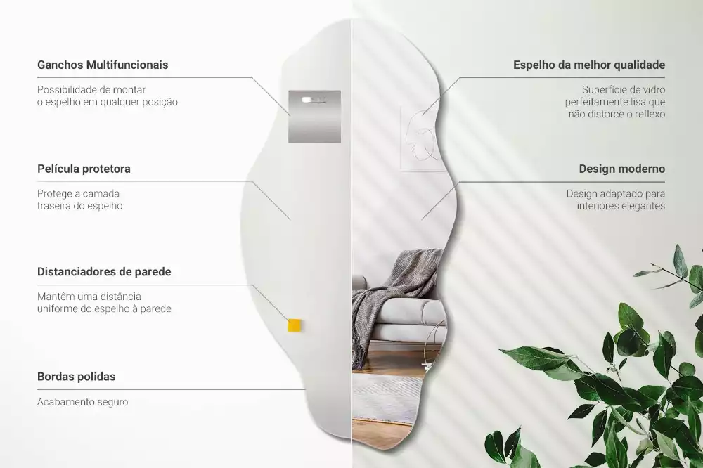 Miroir mural de forme organique design