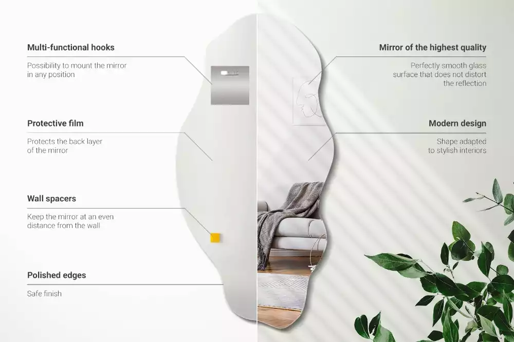 Miroir mural de forme organique design
