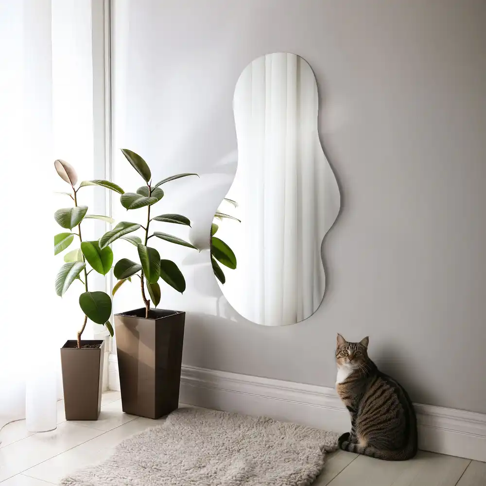 Miroir suspendu de forme organique