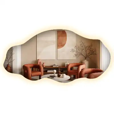 Miroir décoratif organique avec éclairage LED