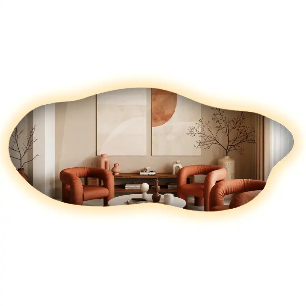 Miroir organique lumineux suspendu au design original