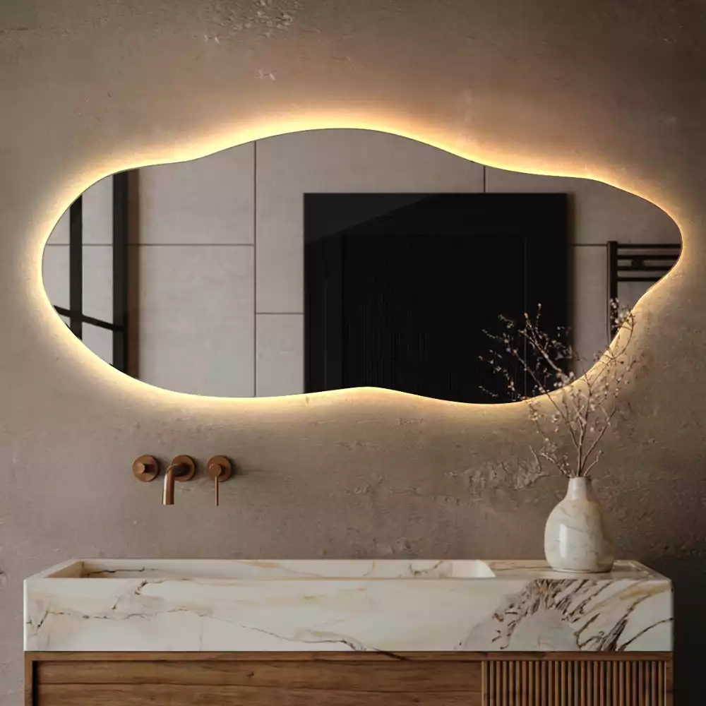 Miroir organique lumineux suspendu au design original