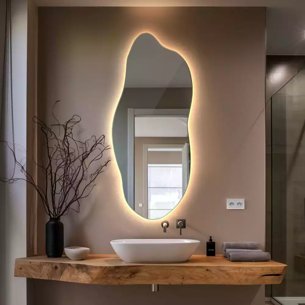Miroir organique lumineux suspendu au design original
