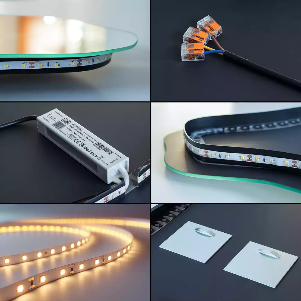 Miroir organique lumineux suspendu au design original