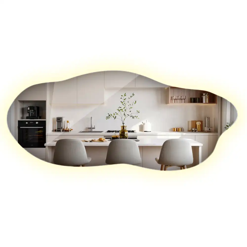 Miroir organique lumineux suspendu au design original