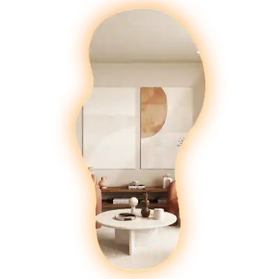 Miroir mural LED moderne de forme organique