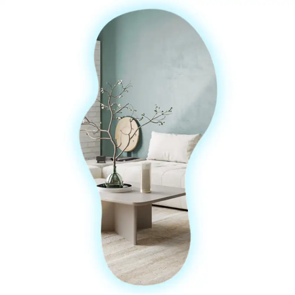 Miroir mural LED moderne de forme organique