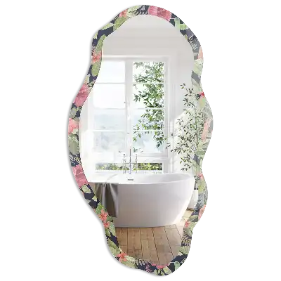 Miroir décoratif irrégulier à motif tropical