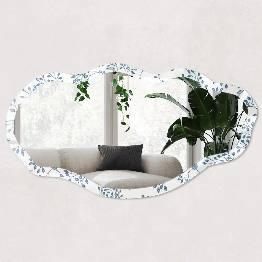 Miroir décoratif irrégulier à motif végétal