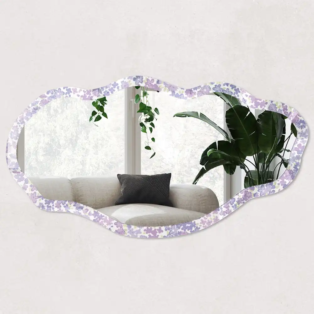 Miroir irrégulier à motif champêtre