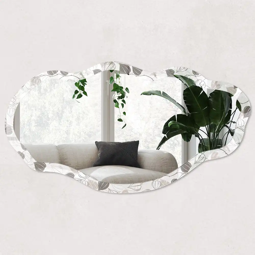Miroir décoratif irrégulier à motif végétal