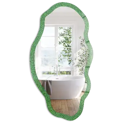 Miroir décoratif irrégulier à motif d'herbe