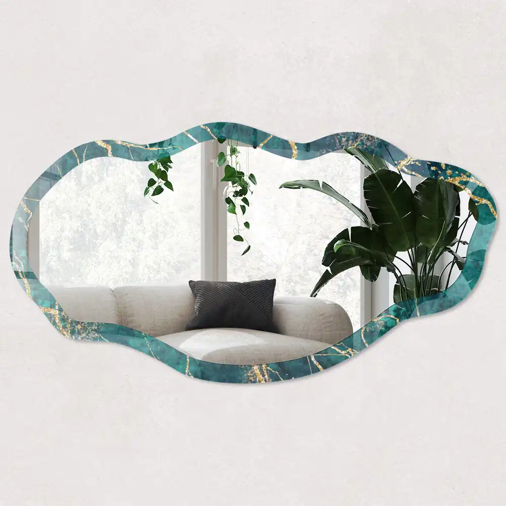 Miroir irrégulier à motif marbré
