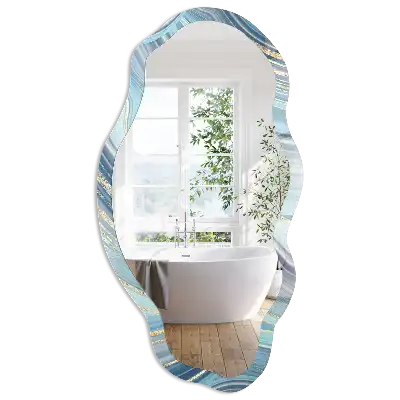 Miroir décoratif irrégulier avec impression vagues marines