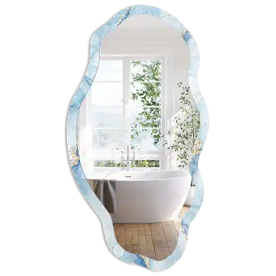 Miroir irrégulier avec impression effet marbre aquarelle