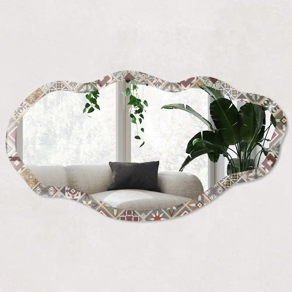 Miroir décoratif irrégulier à motifs mosaïque